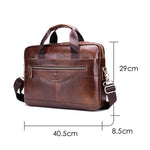 Load image into Gallery viewer, Captain Cattle Leather Goods Laptop Computer Briefcase Men's Leather Shoulder Messenger Bag Top Layer Cowhide Business Briefcase