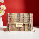 Load image into Gallery viewer, Fashion Crossbody Bag Straw Lock Closure Simple Small Square Bag