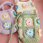 Load image into Gallery viewer, Fresh Flower Wool Crocheted Crossbody Small Hand-made Women's Bag