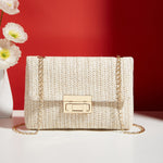 Load image into Gallery viewer, Fashion Crossbody Bag Straw Lock Closure Simple Small Square Bag