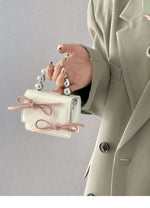 Load image into Gallery viewer, Textured Cute Bow Mini Chain Evening Handbag