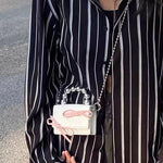 Load image into Gallery viewer, Textured Cute Bow Mini Chain Evening Handbag