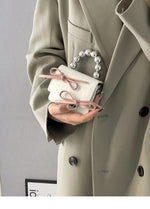 Load image into Gallery viewer, Textured Cute Bow Mini Chain Evening Handbag