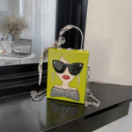 Load image into Gallery viewer, New Retro Eye Chain Box Handbag
