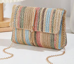 Load image into Gallery viewer, Fashion Crossbody Bag Straw Lock Closure Simple Small Square Bag