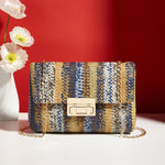 Load image into Gallery viewer, Fashion Crossbody Bag Straw Lock Closure Simple Small Square Bag