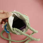 Load image into Gallery viewer, Fresh Flower Wool Crocheted Crossbody Small Hand-made Women's Bag