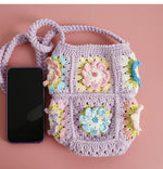 Load image into Gallery viewer, Fresh Flower Wool Crocheted Crossbody Small Hand-made Women's Bag