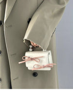 Load image into Gallery viewer, Textured Cute Bow Mini Chain Evening Handbag