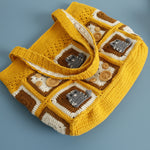 Load image into Gallery viewer, Kitten Handmade Wool Crocheted Square Tote Bag