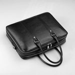 Load image into Gallery viewer, Men's Real-leather Handbag Double Zipper Cattlehide Leather Fashion