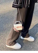 Load image into Gallery viewer, Textured Cute Bow Mini Chain Evening Handbag