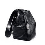 Load image into Gallery viewer, Lazy And Comfortable Pleated Top Layer Cowhide Bucket Bag