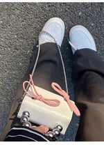 Load image into Gallery viewer, Textured Cute Bow Mini Chain Evening Handbag