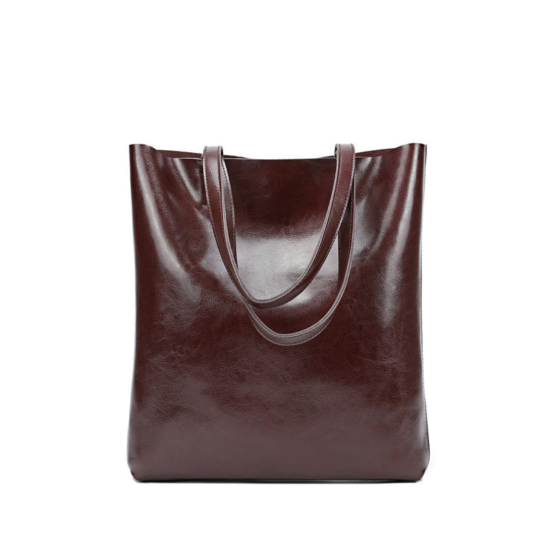 Women's Cow Leather Tote Bag Stylish And Simple