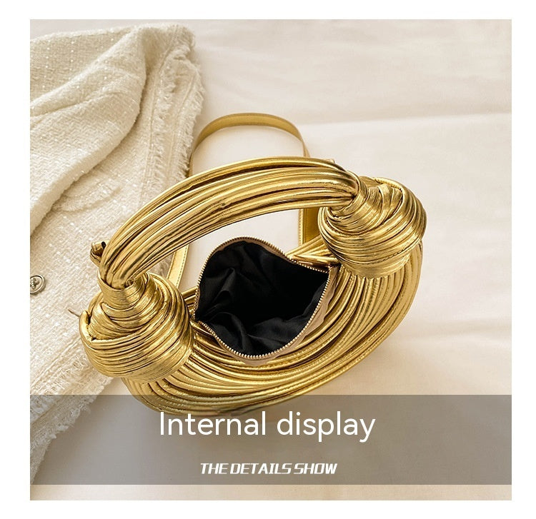 Instafamous Metal Noodles Evening Bag Fashion Shiny Surface