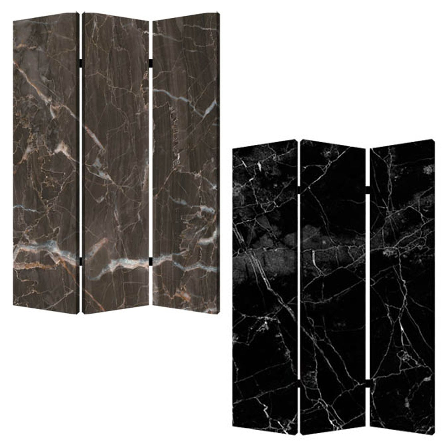 48" X 72" Multi Color Wood Canvas Black Marble  Screen