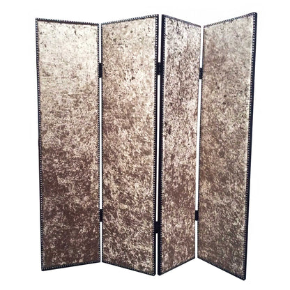 84 X 84 Tan Wood & Fabric  Screen