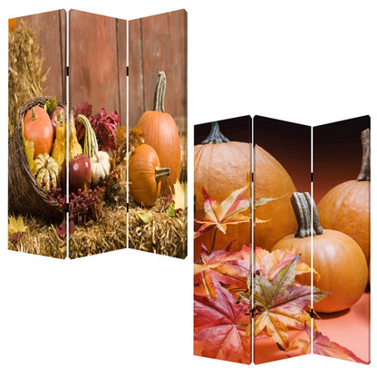 48 X 72 Multi Color Wood Canvas Harvest  Screen