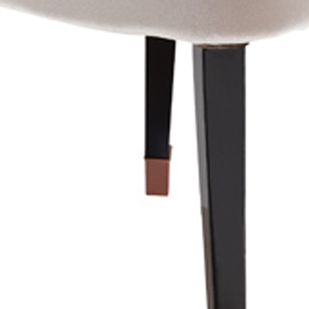 White And Black Upholstered Velvet Wing Back Dining Arm Chair