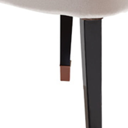 White And Black Upholstered Velvet Wing Back Dining Arm Chair