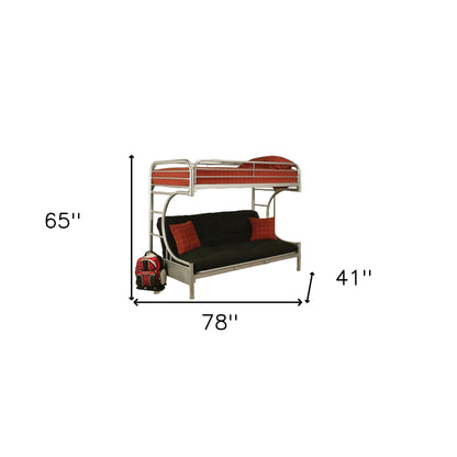 78" X 41" X 65" Twin Over Full Green Metal Tube Futon Bunk Bed