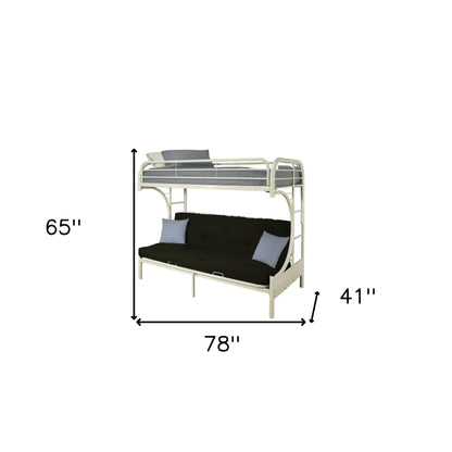 78" X 41" X 65" Twin Over Full Green Metal Tube Futon Bunk Bed