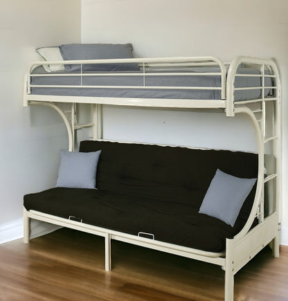 78" X 41" X 65" Twin Over Full Green Metal Tube Futon Bunk Bed