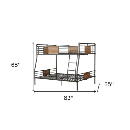 83" X 65" X 68" Sandy Black  Dark Bronze Handbrushed Queen Over Queen Bunk Bed