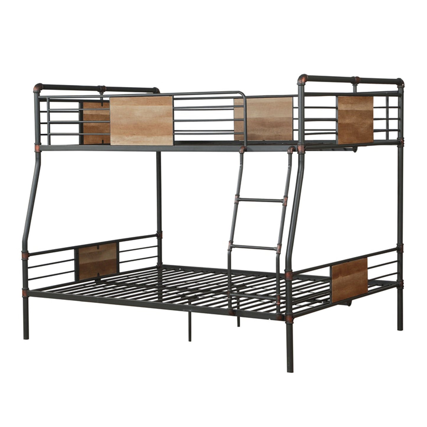 83" X 65" X 68" Sandy Black  Dark Bronze Handbrushed Queen Over Queen Bunk Bed