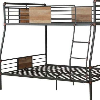 83" X 65" X 68" Sandy Black  Dark Bronze Handbrushed Queen Over Queen Bunk Bed