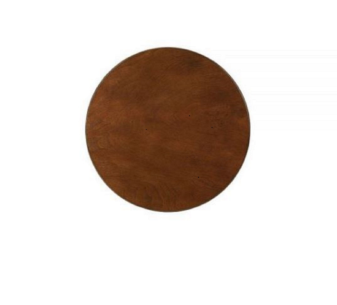 24" Brown Solid Wood Round End Table With Shelf