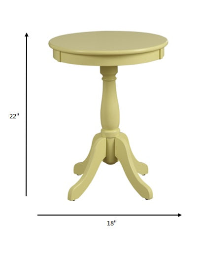 Cottage White Wood Pedestal Side Or End Table