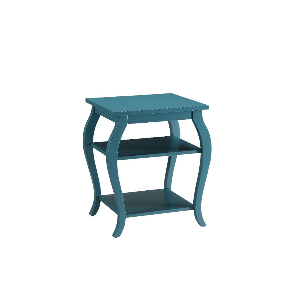 Black Finish Bow Leg Square End Table