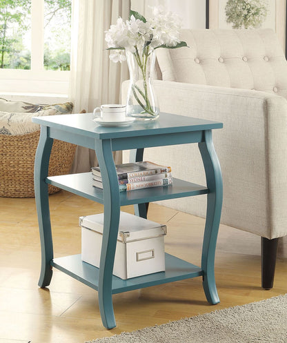 Black Finish Bow Leg Square End Table