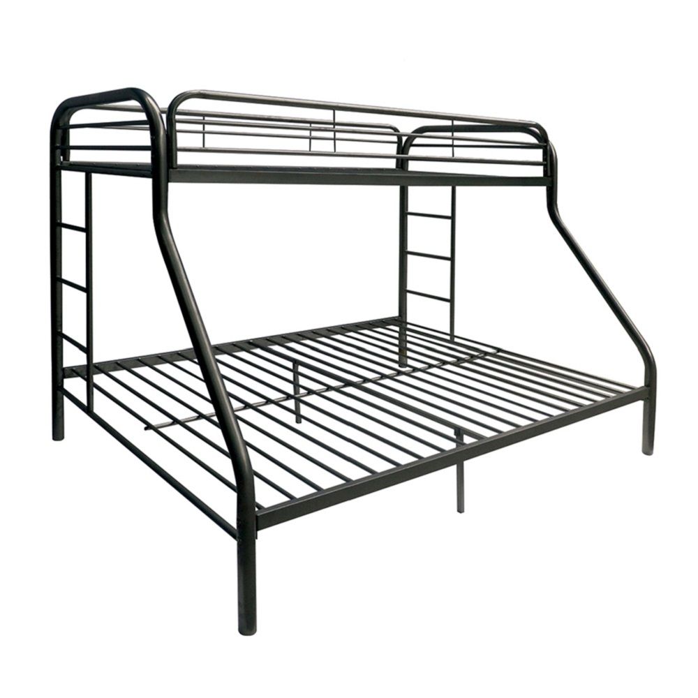 78" X 54" X 60" Twin Over Full Silver Metal Tube Bunk Bed