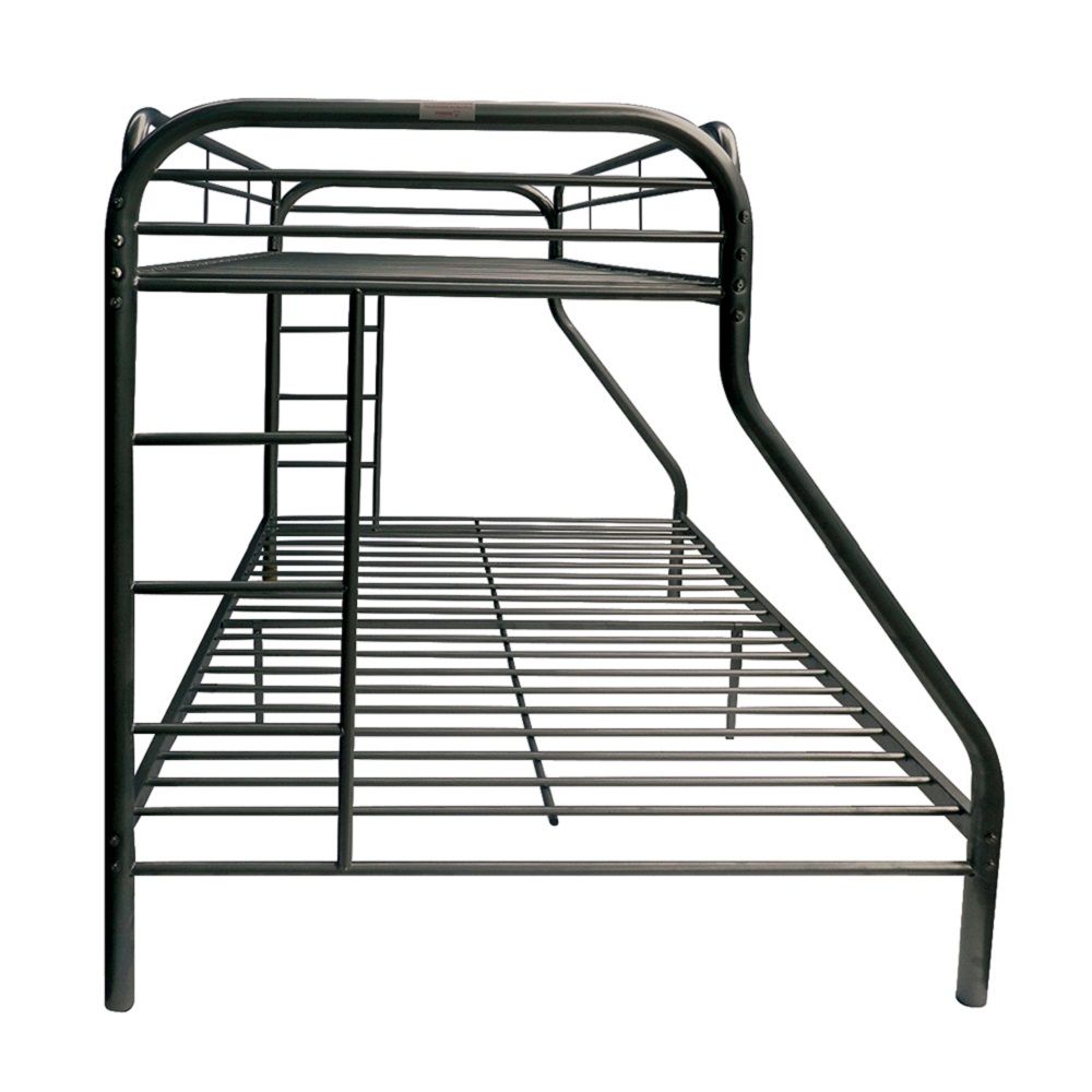 78" X 54" X 60" Twin Over Full Silver Metal Tube Bunk Bed