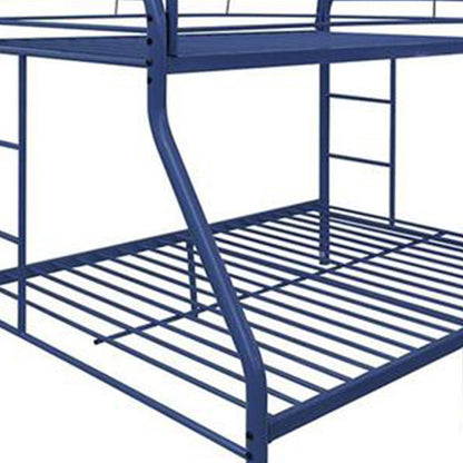 78" X 54" X 60" Twin Over Full Silver Metal Tube Bunk Bed