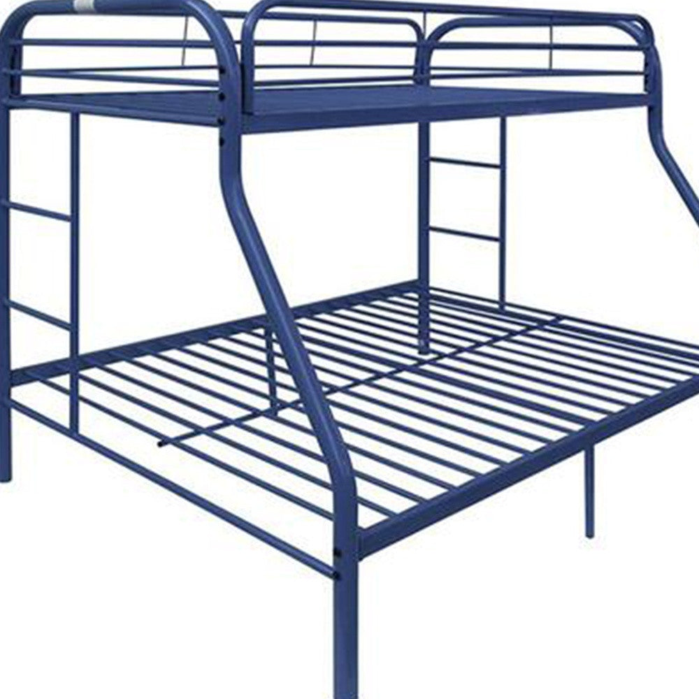 78" X 54" X 60" Twin Over Full Silver Metal Tube Bunk Bed