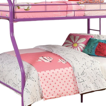 78" X 54" X 60" Twin Over Full Silver Metal Tube Bunk Bed