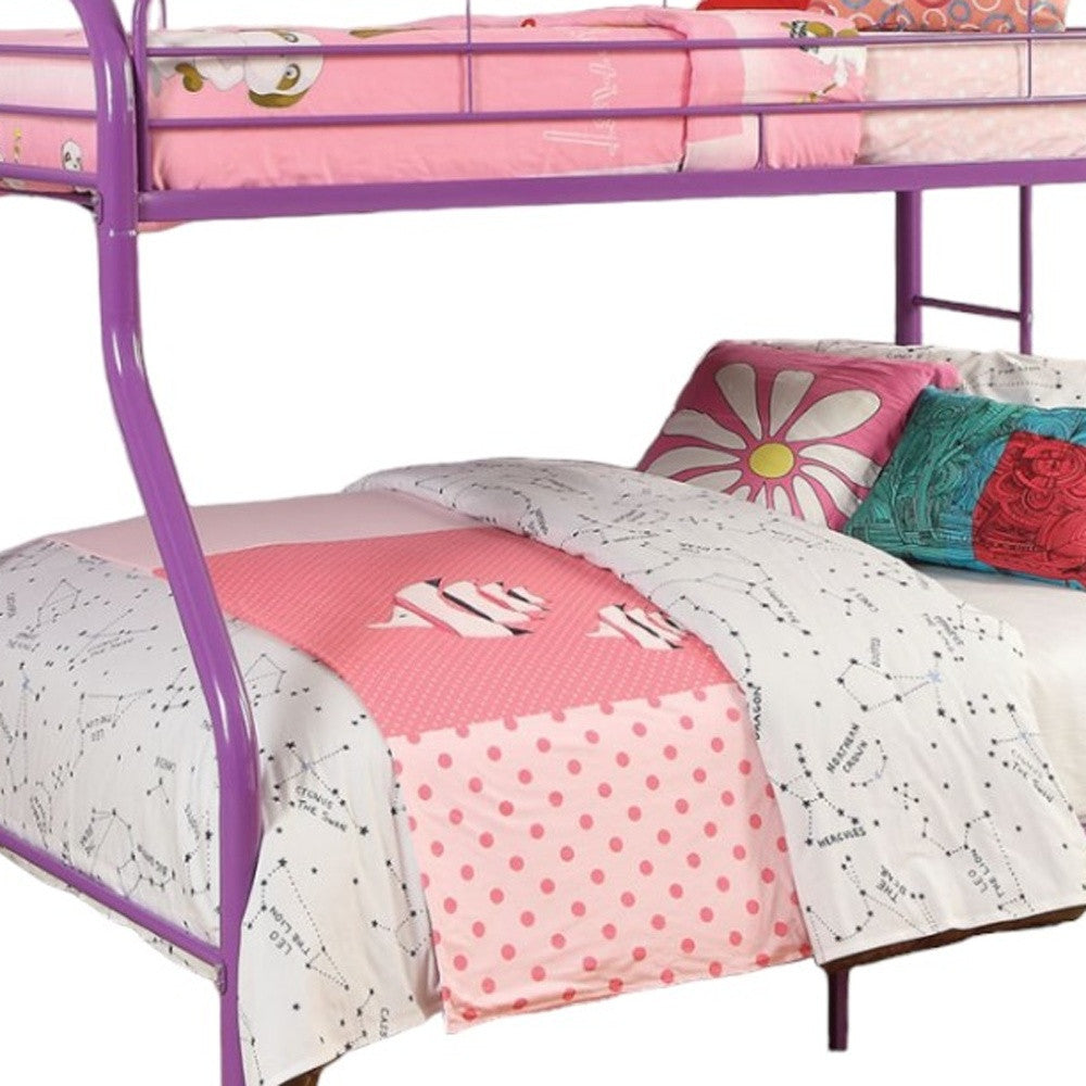 78" X 54" X 60" Twin Over Full Silver Metal Tube Bunk Bed