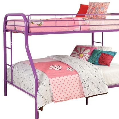 78" X 54" X 60" Twin Over Full Silver Metal Tube Bunk Bed