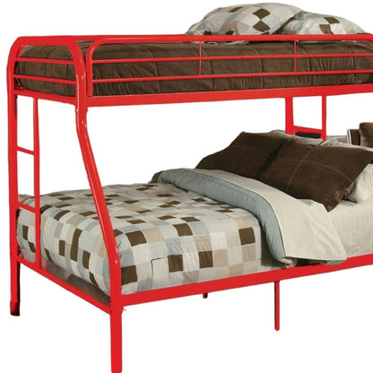 78" X 54" X 60" Twin Over Full Silver Metal Tube Bunk Bed