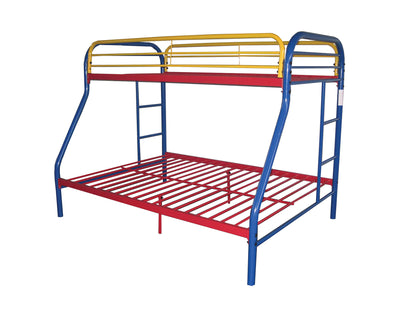 78" X 54" X 60" Twin Over Full Silver Metal Tube Bunk Bed