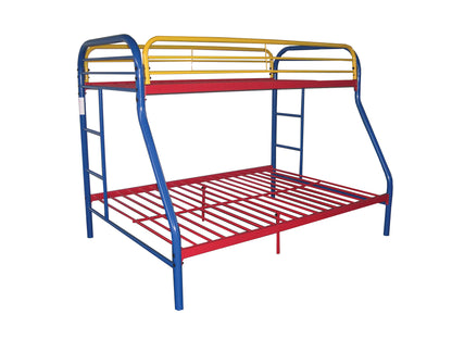 78" X 54" X 60" Twin Over Full Silver Metal Tube Bunk Bed