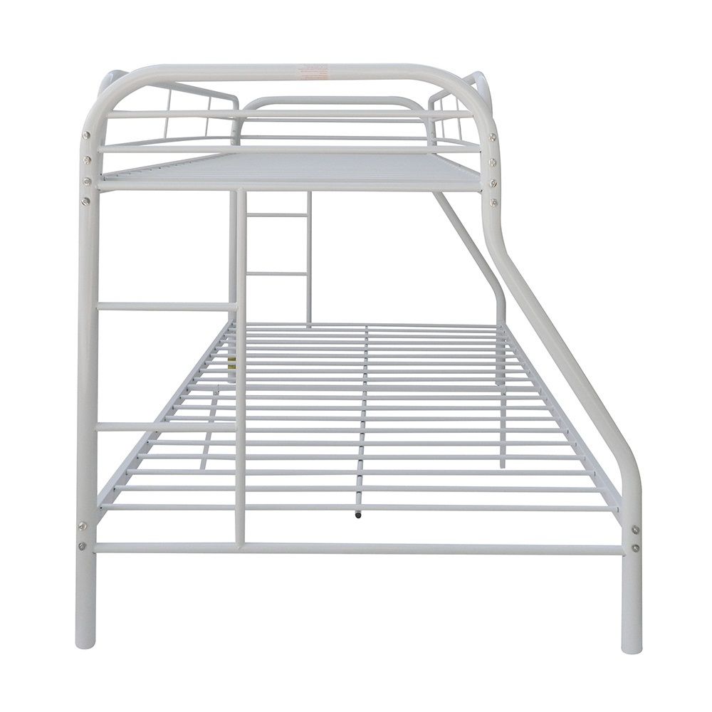 78" X 54" X 60" Twin Over Full Silver Metal Tube Bunk Bed