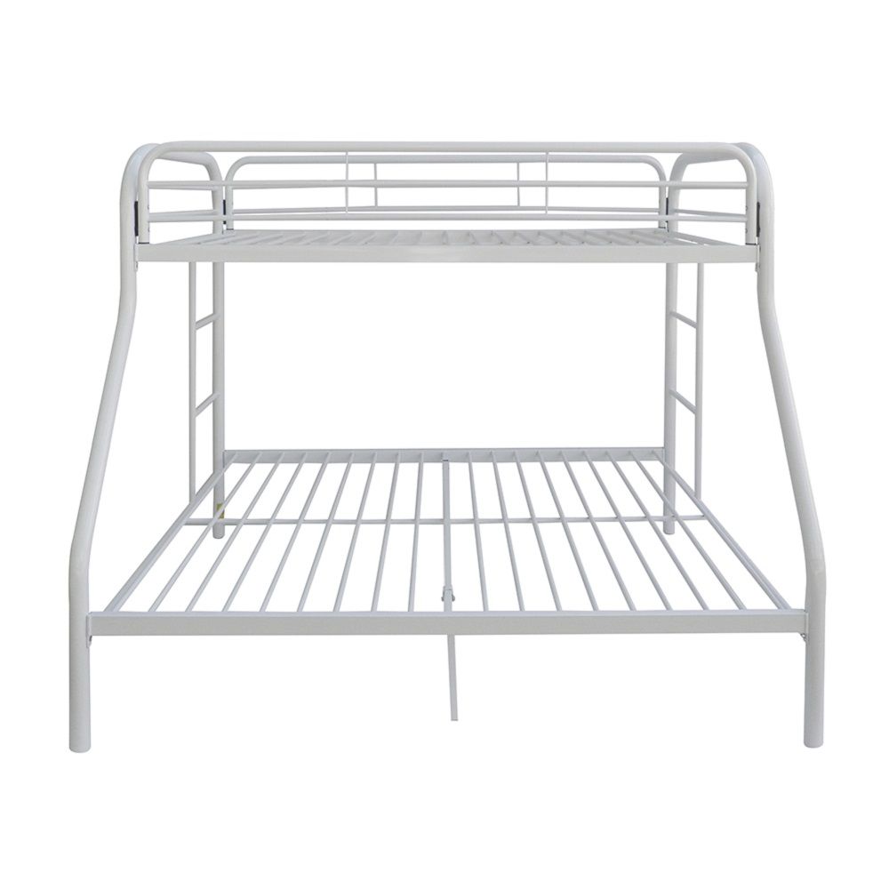 78" X 54" X 60" Twin Over Full Silver Metal Tube Bunk Bed