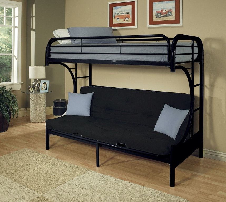 78" X 41" X 65" Twin Over Full Green Metal Tube Futon Bunk Bed