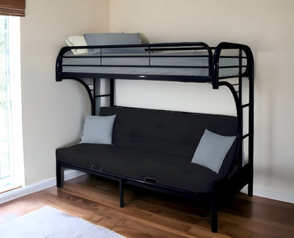 78" X 41" X 65" Twin Over Full Green Metal Tube Futon Bunk Bed