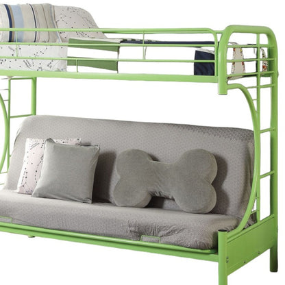 78" X 41" X 65" Twin Over Full Green Metal Tube Futon Bunk Bed